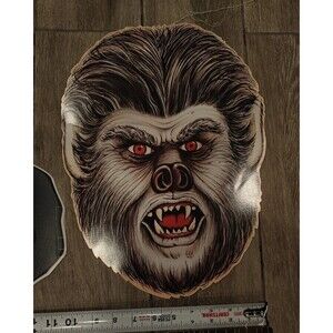 Vintage 1983 Beistle Co. Die Cut Double Sided Halloween Decoration Wolf Man